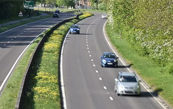 UK roads with cars